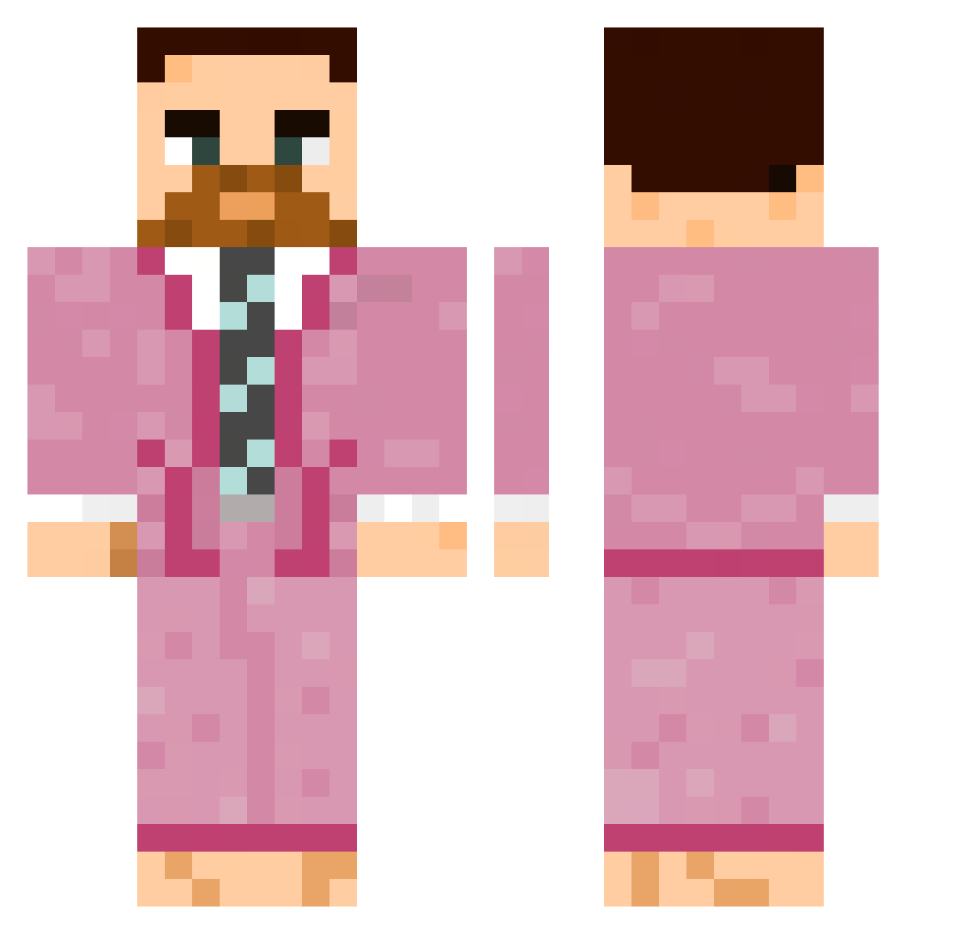 Eattn Minecraft skin, front and back view