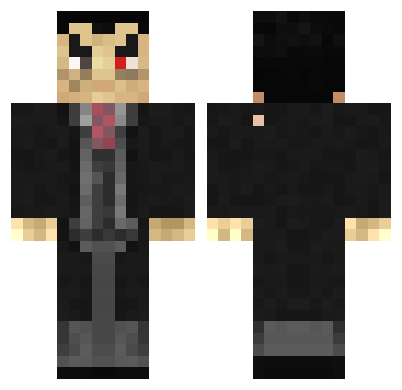 CARS34T Minecraft skin, front and back view