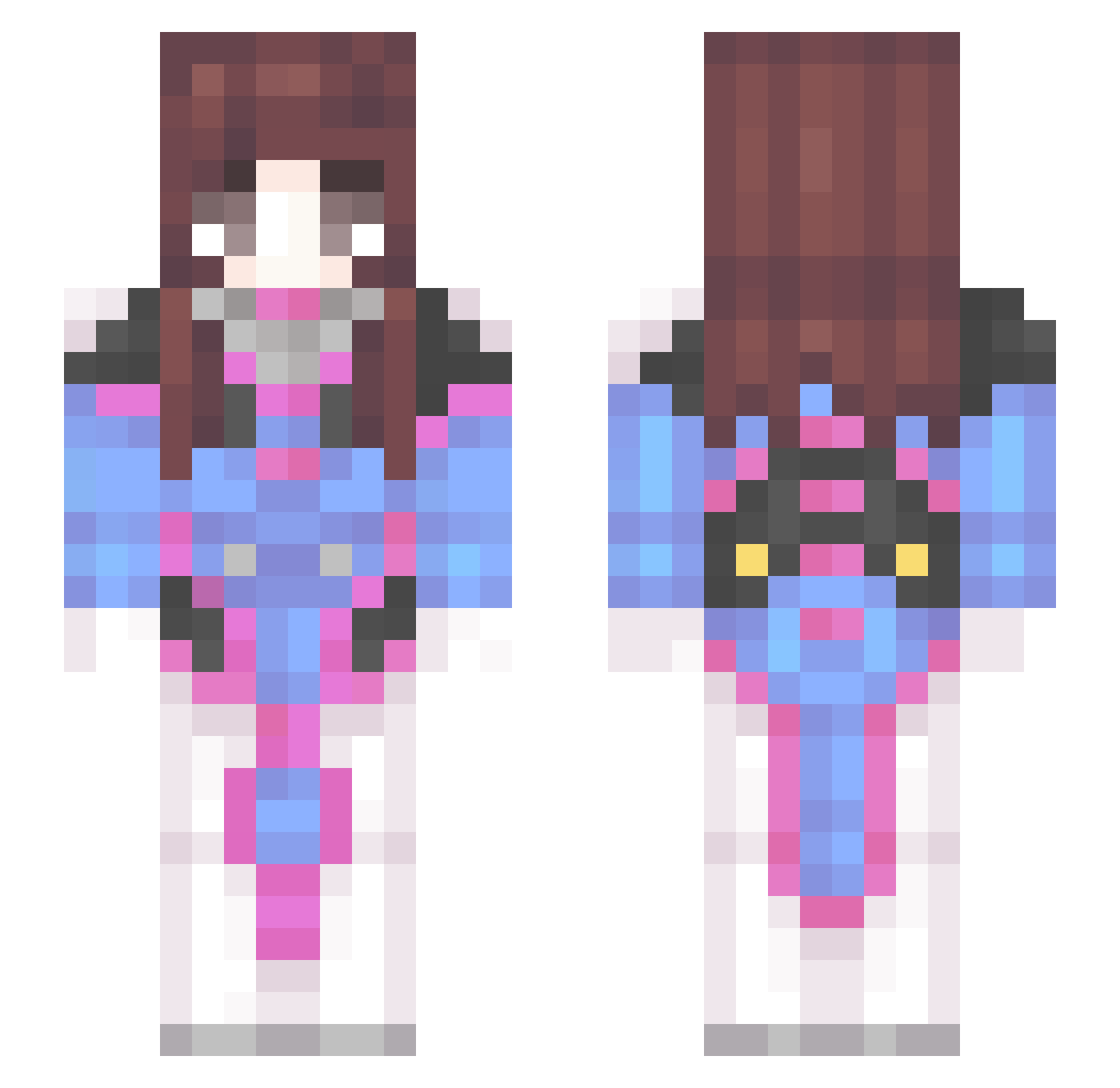 aCPU Minecraft skin, front and back view