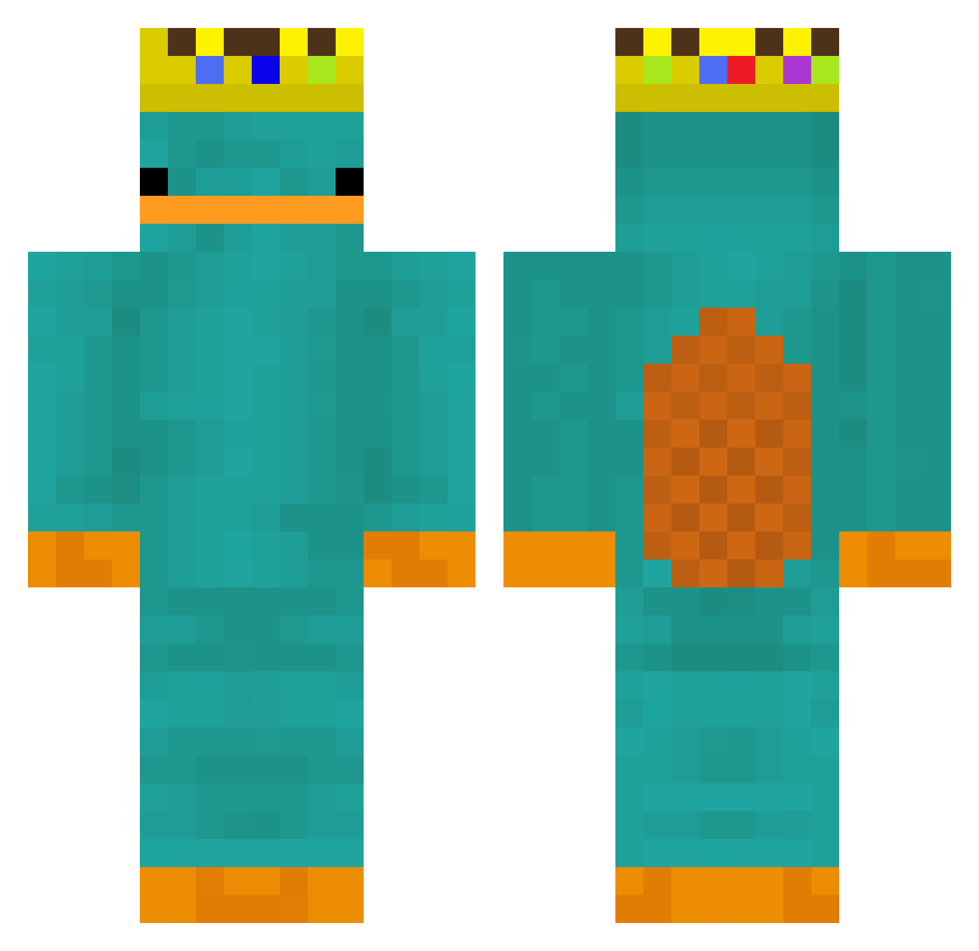 Stydurz Minecraft skin, front and back view