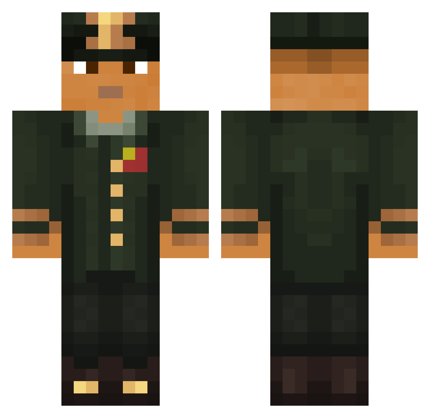surgiyo Minecraft skin, front and back view