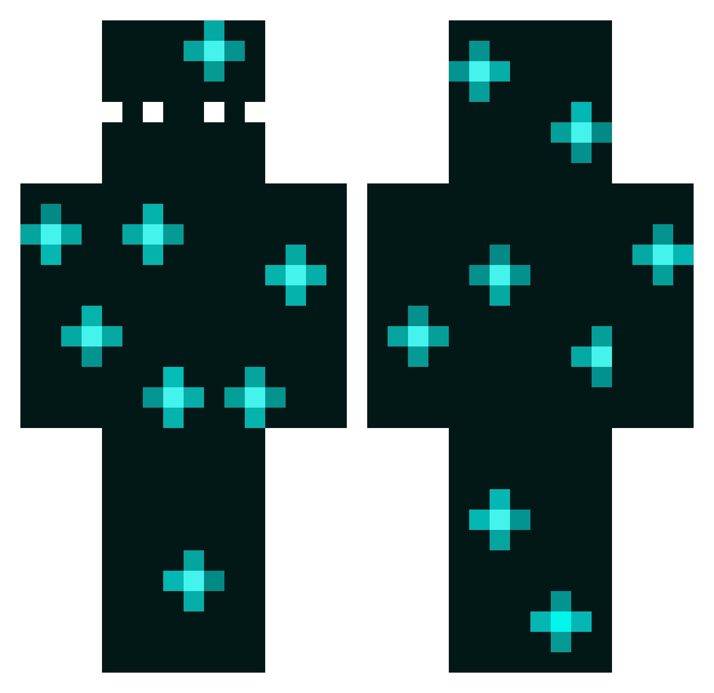 FireSh00ter Minecraft skin, front and back view