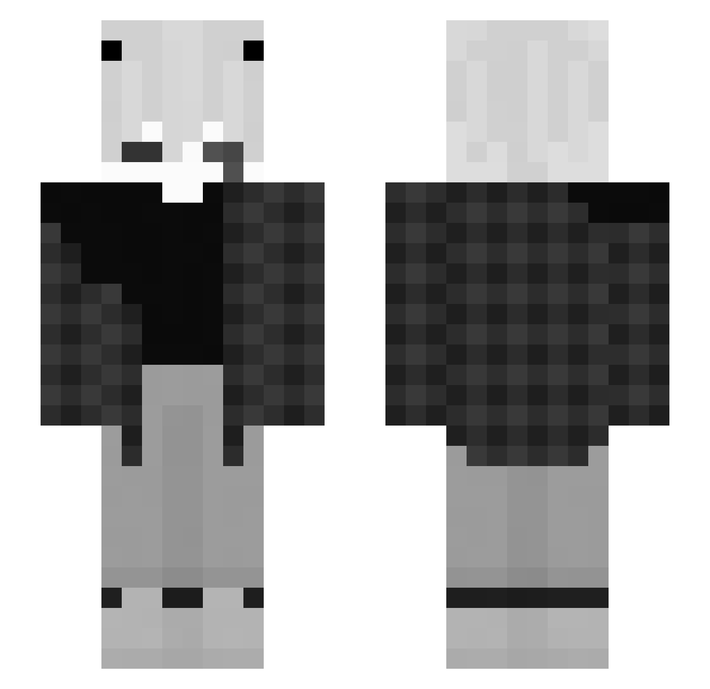 ItsKurozz Minecraft skin, front and back view