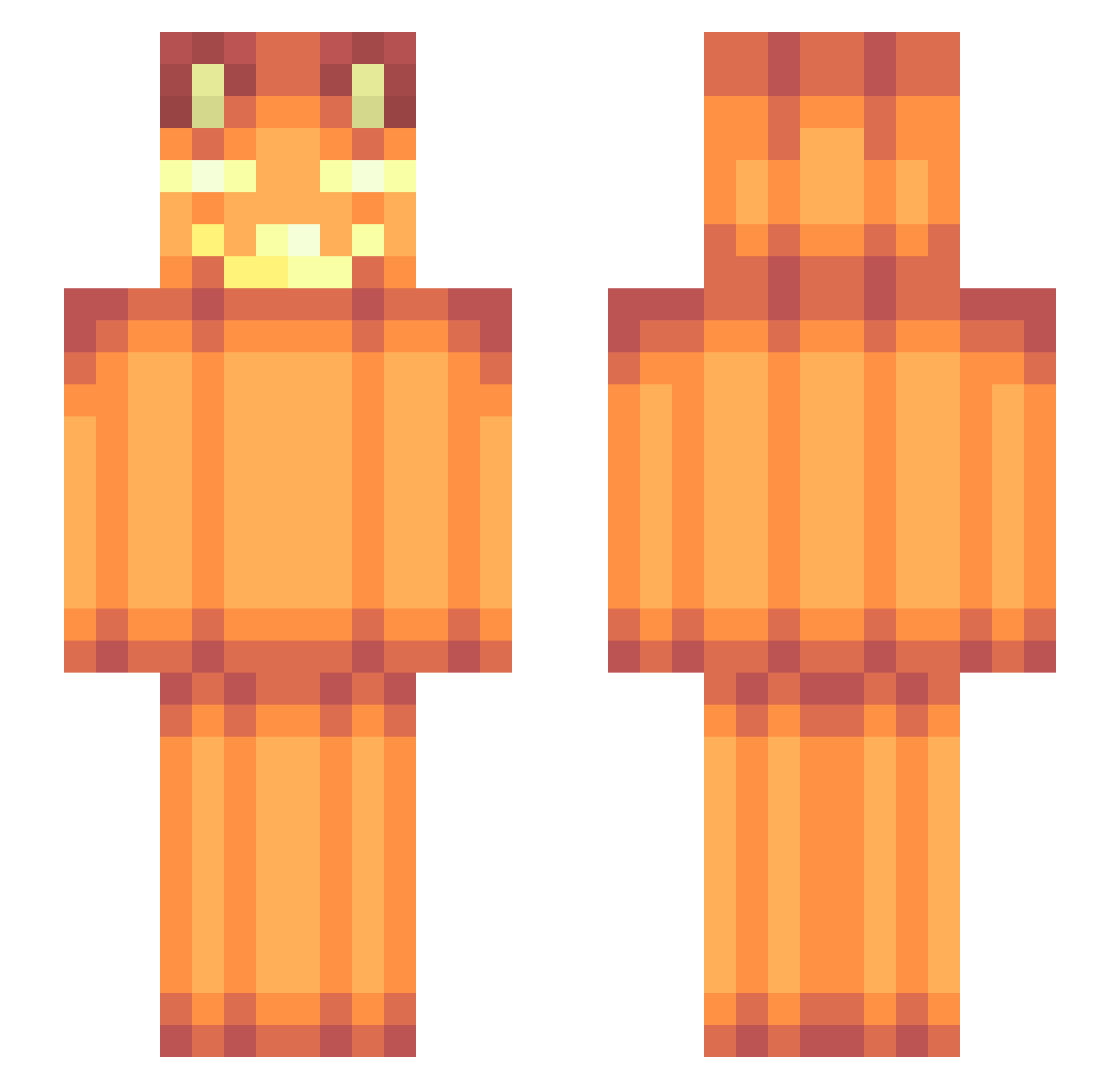 MoxDustle Minecraft skin, front and back view