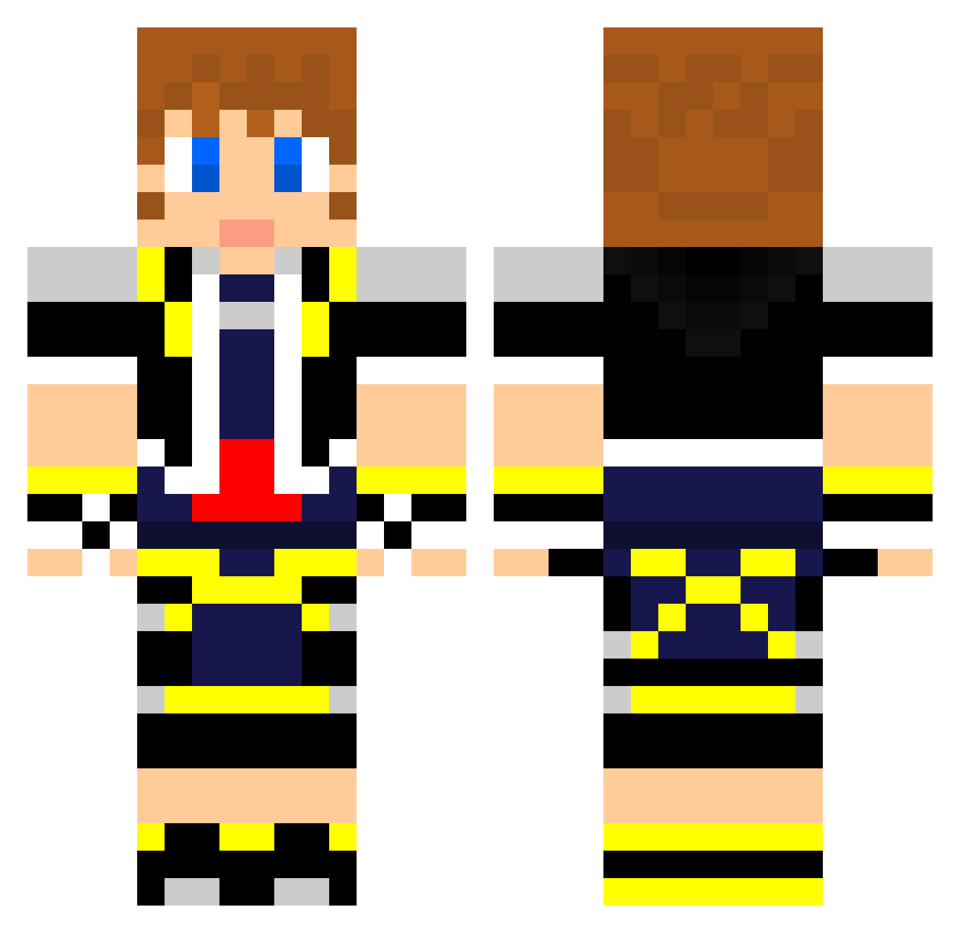 HairyPawter Minecraft skin, front and back view