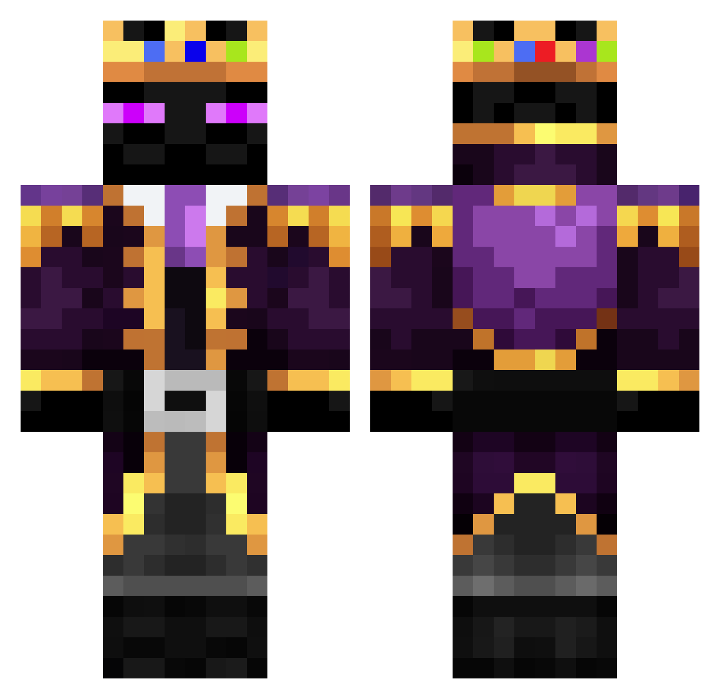 Killer_Kroc Minecraft skin, front and back view