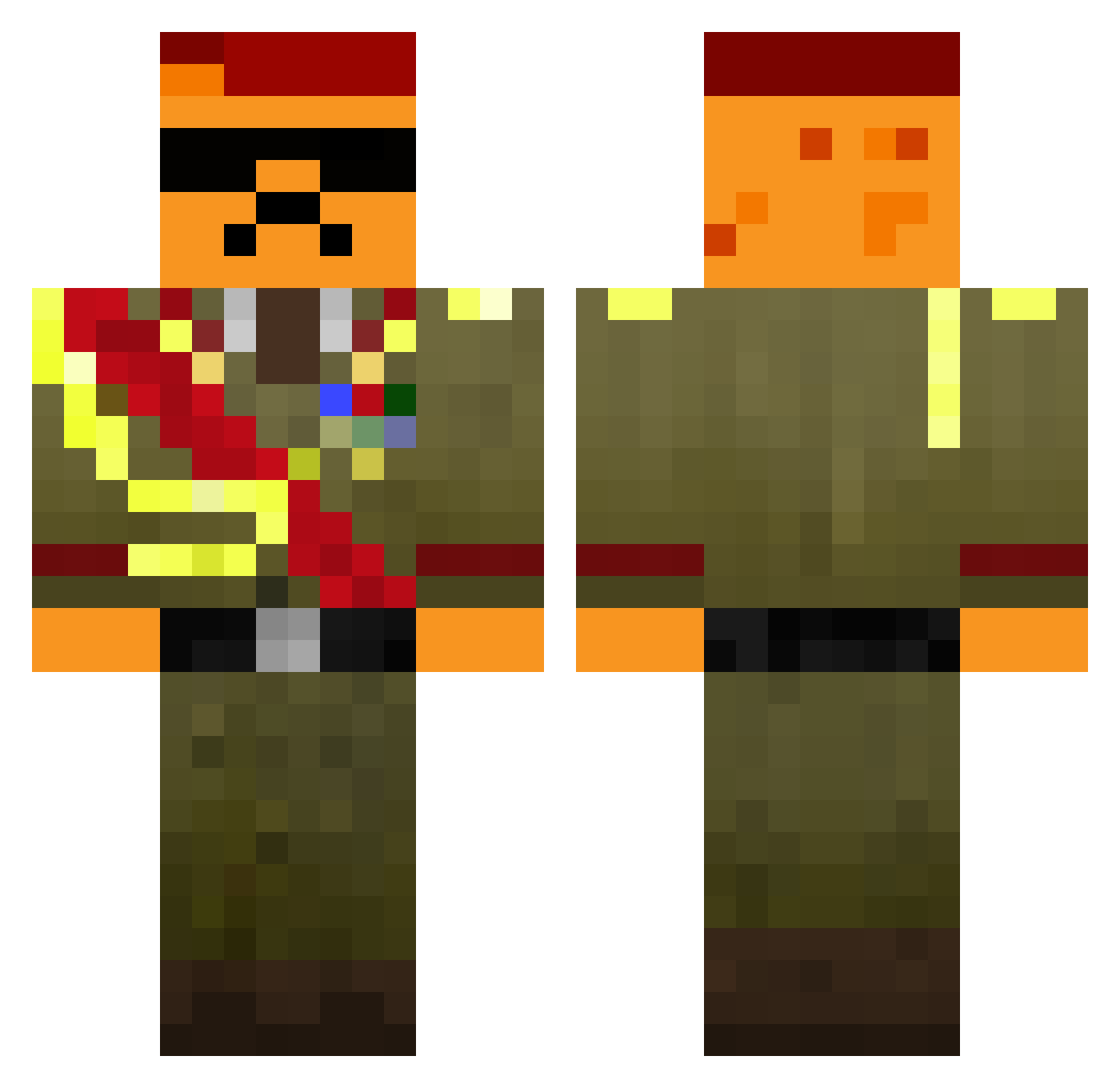 Egamicoo Minecraft skin, front and back view