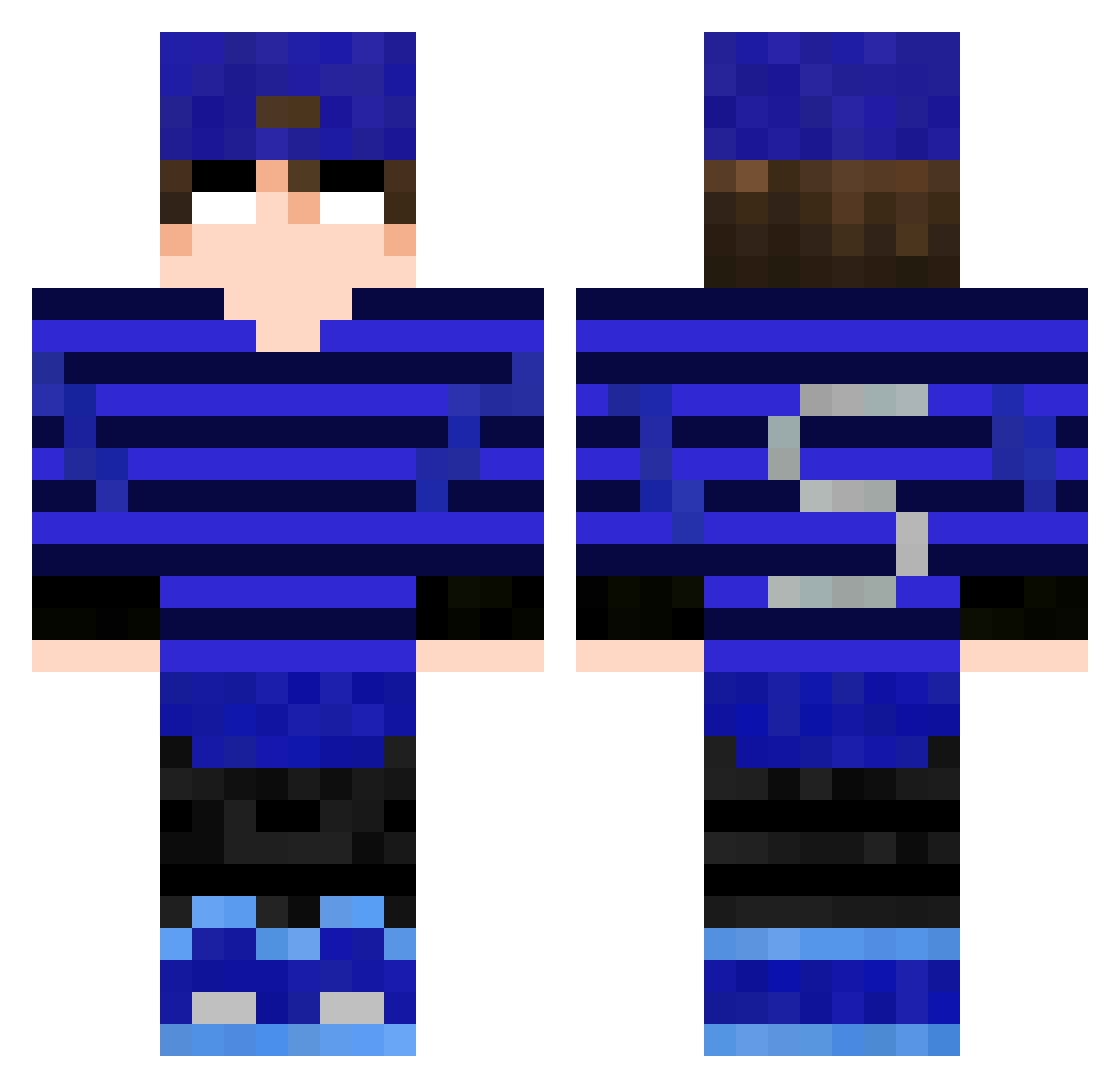 SlowenBR Minecraft skin, front and back view