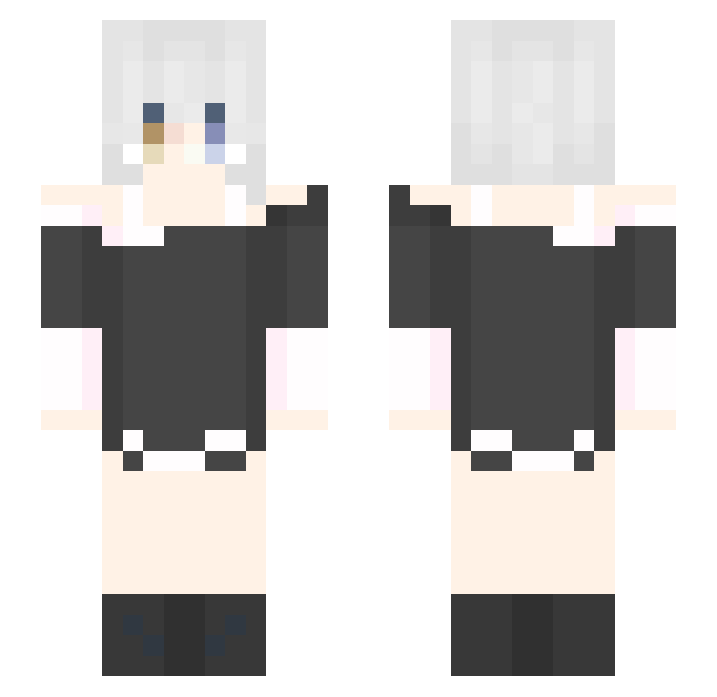 Kita_neko Minecraft skin, front and back view