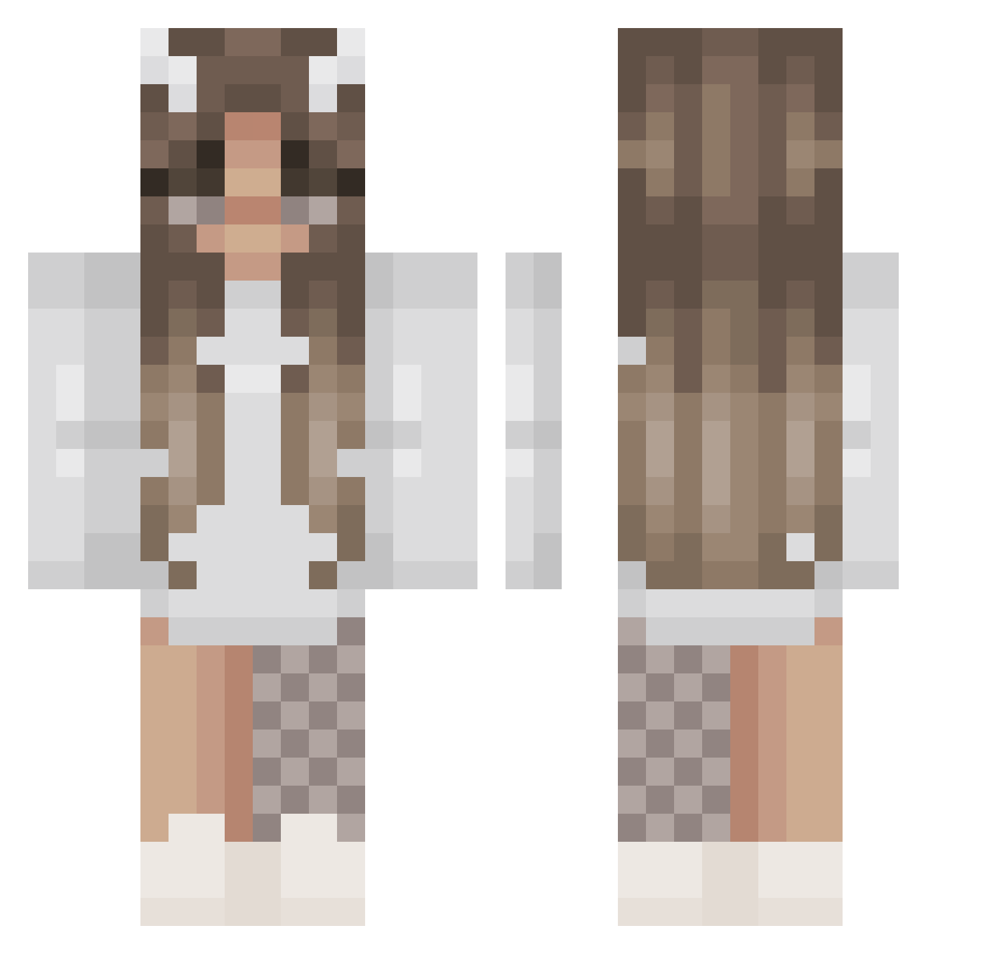xlynn0 Minecraft skin, front and back view