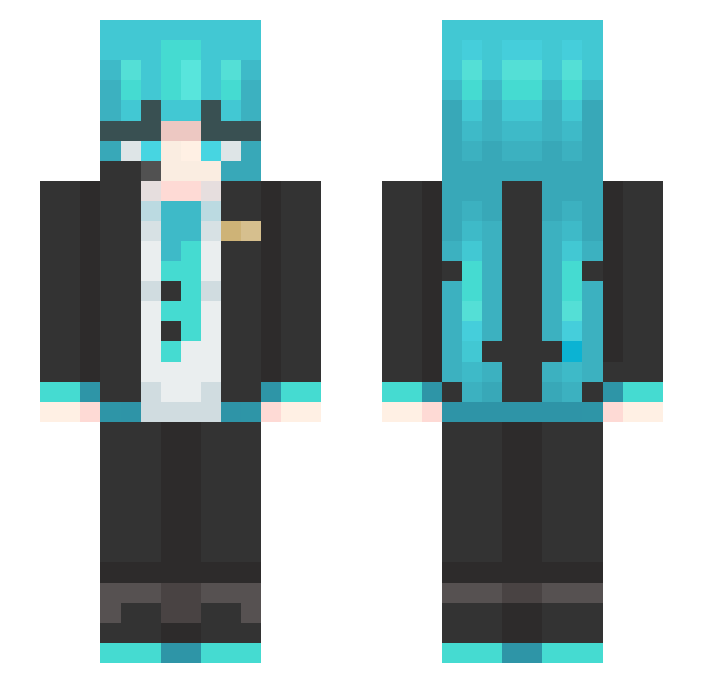 Szrnn Minecraft skin, front and back view