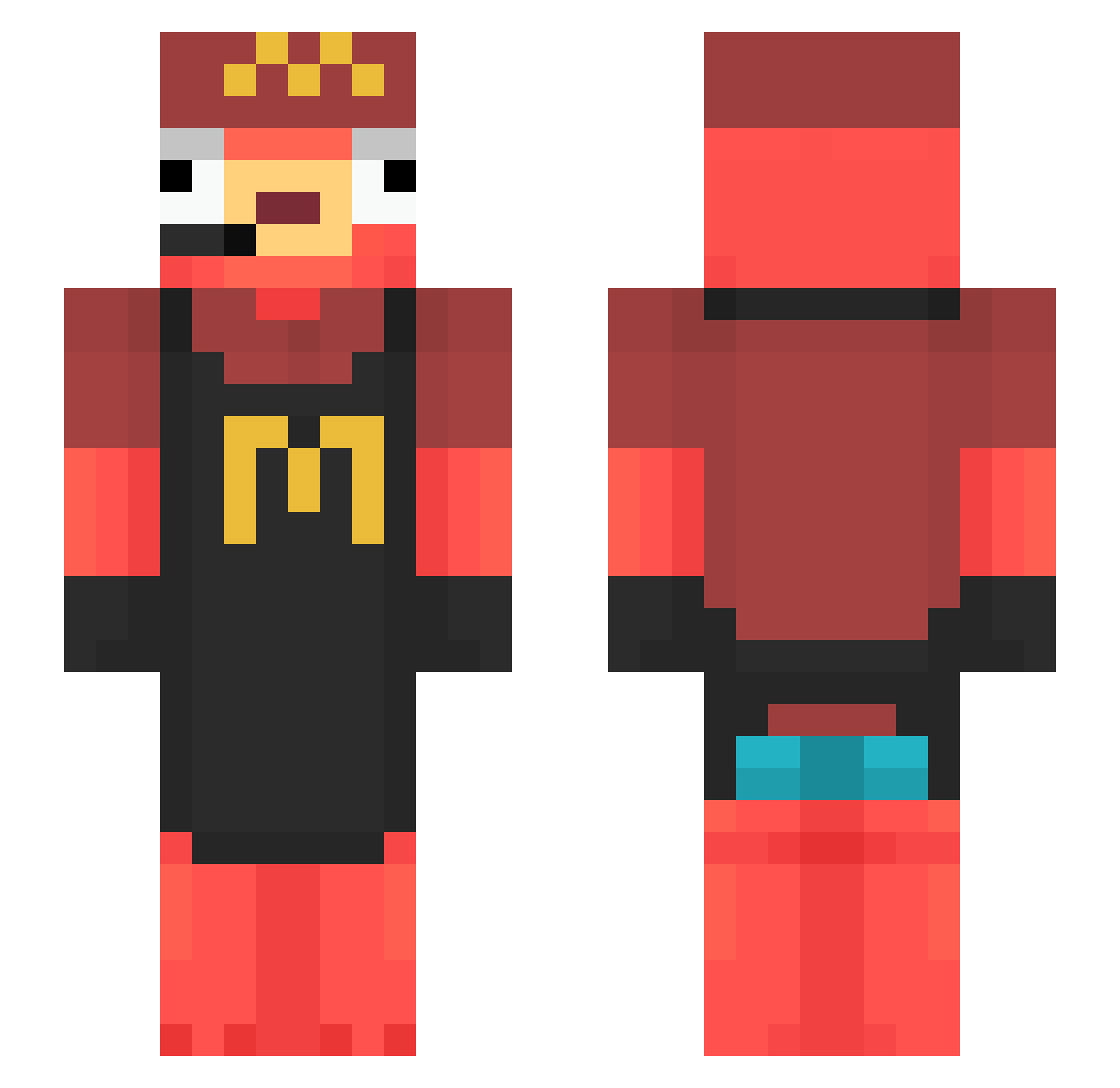Weivix2014 Minecraft skin, front and back view