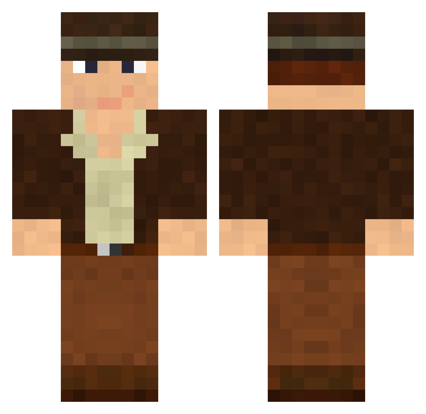 Herbalist Minecraft skin, front and back view
