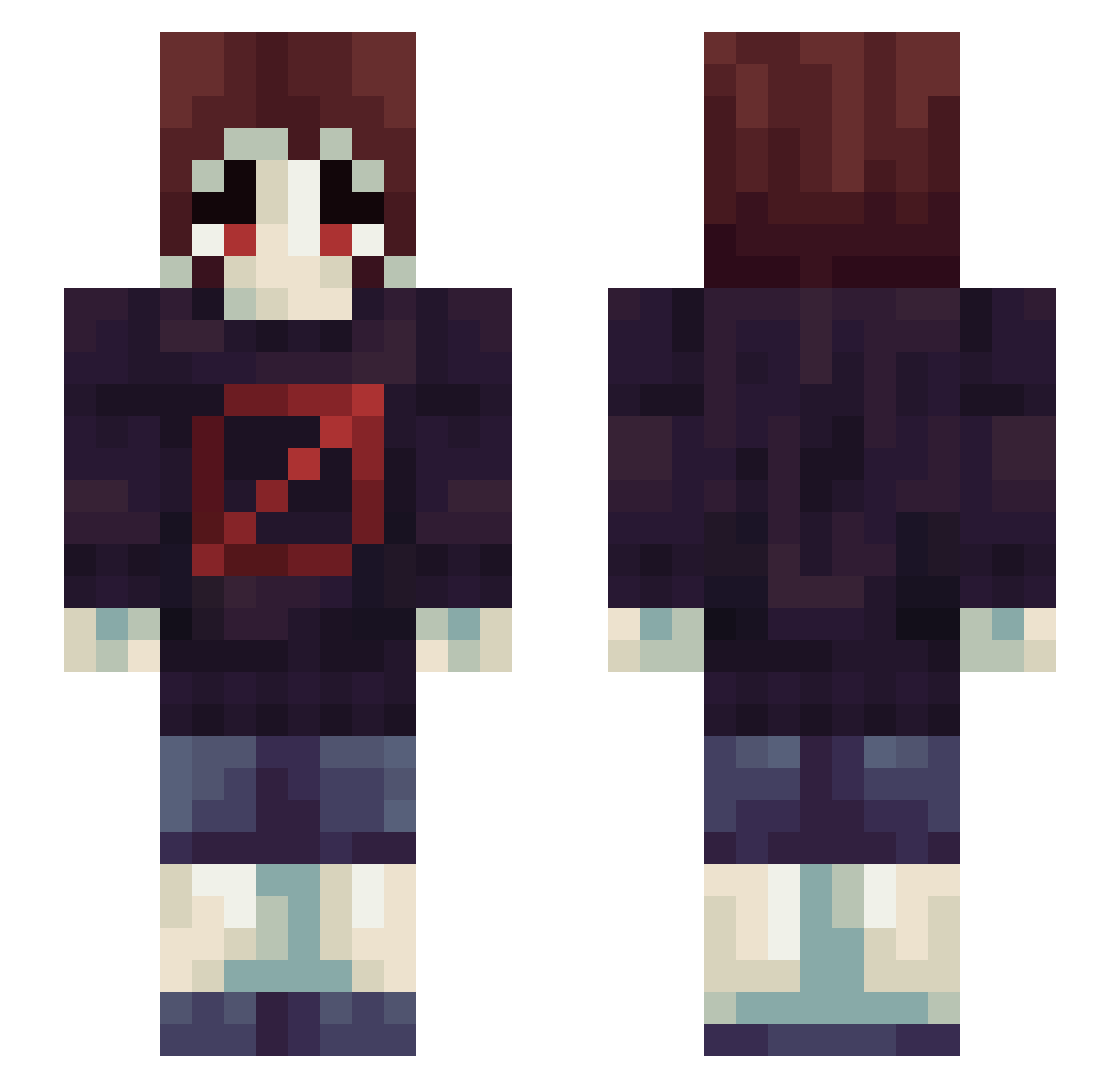 TapokBezdny Minecraft skin, front and back view