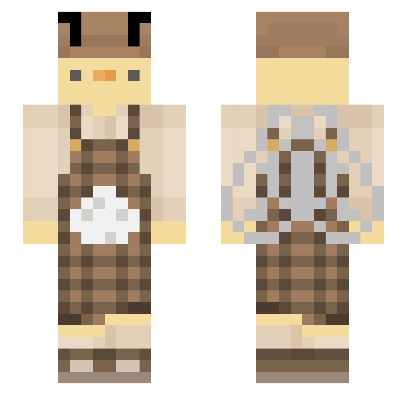 Xhimpy Minecraft skin, front and back view