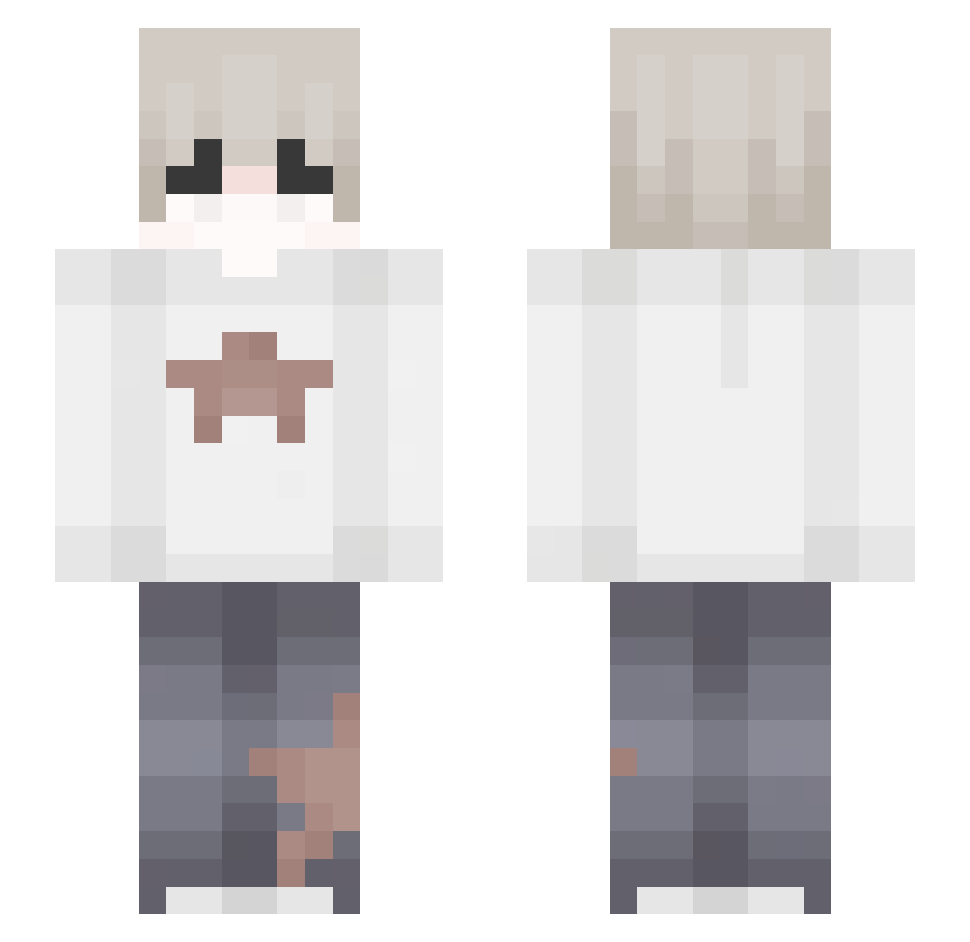 Terned Minecraft skin, front and back view