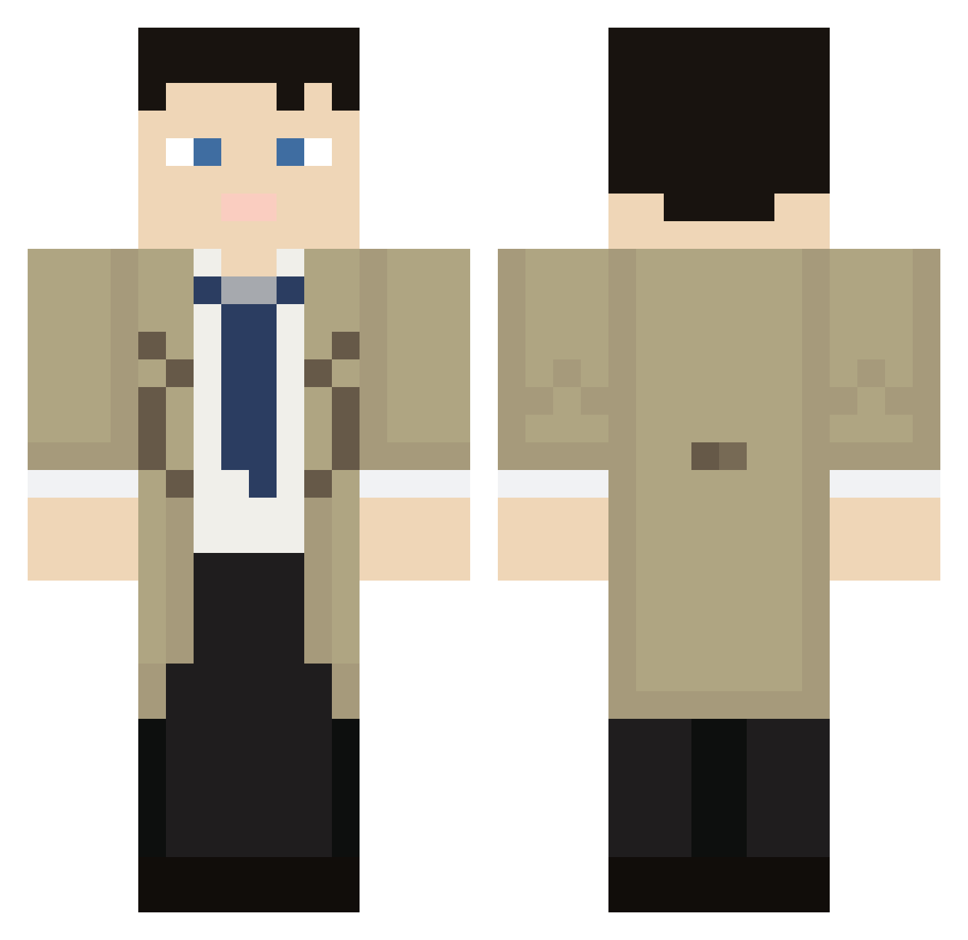 Coulometry Minecraft skin, front and back view