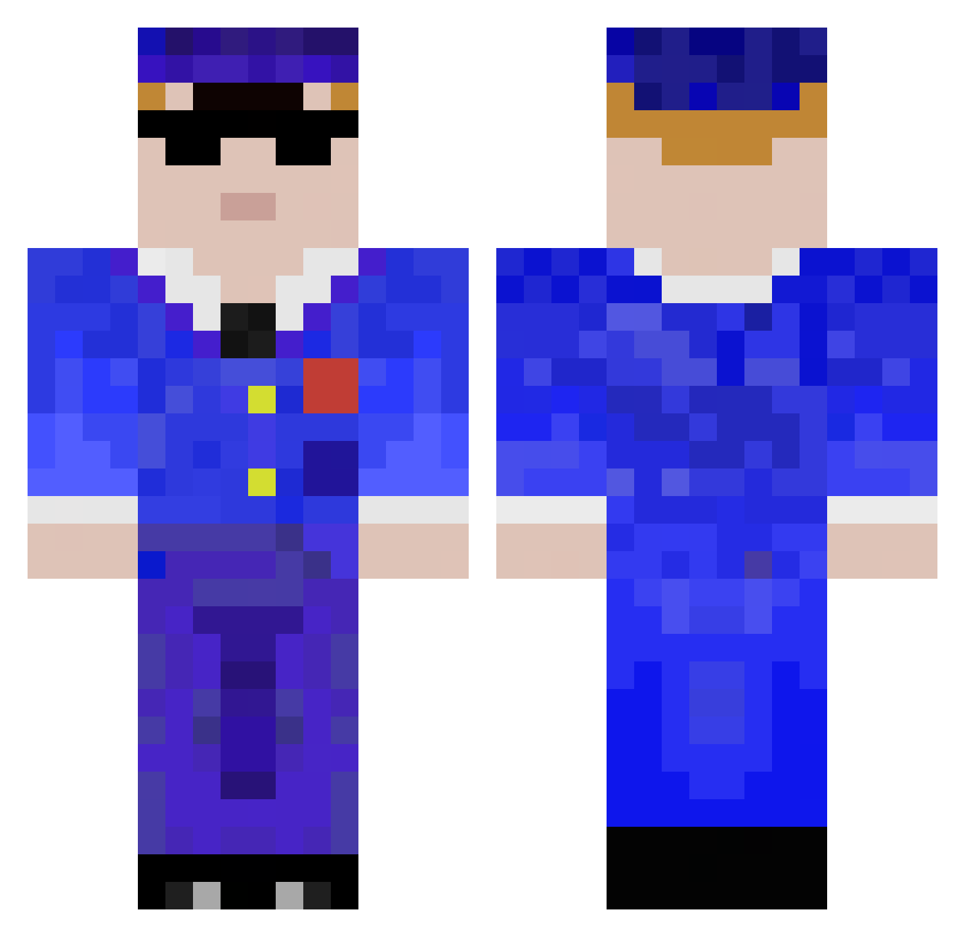 NotPostmanPat Minecraft skin, front and back view