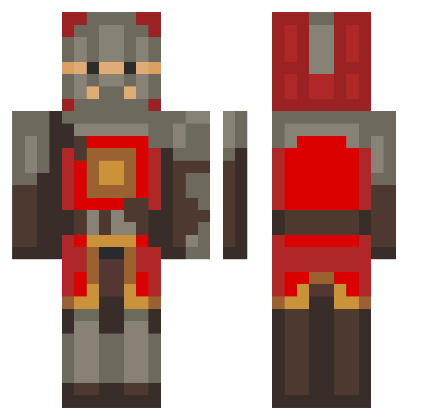 Maiguelo Minecraft skin, front and back view