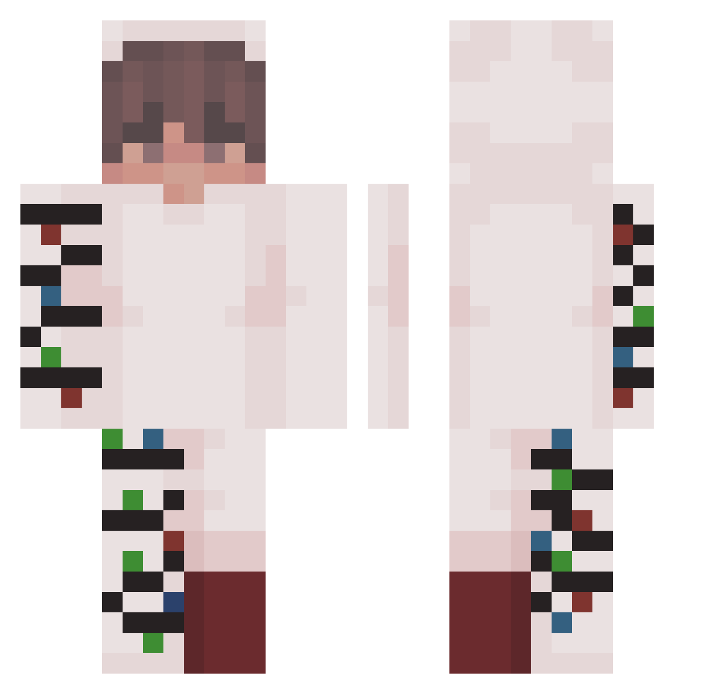 sloppa Minecraft skin, front and back view
