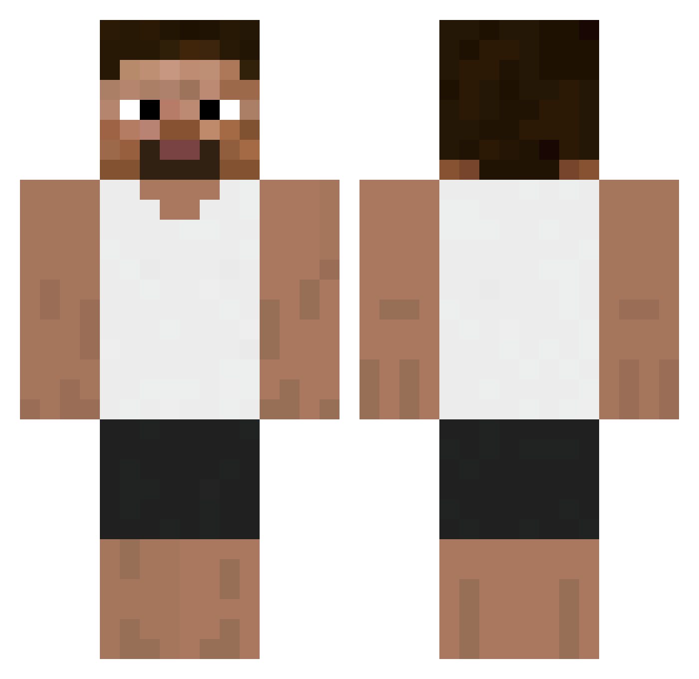 spingel Minecraft skin, front and back view