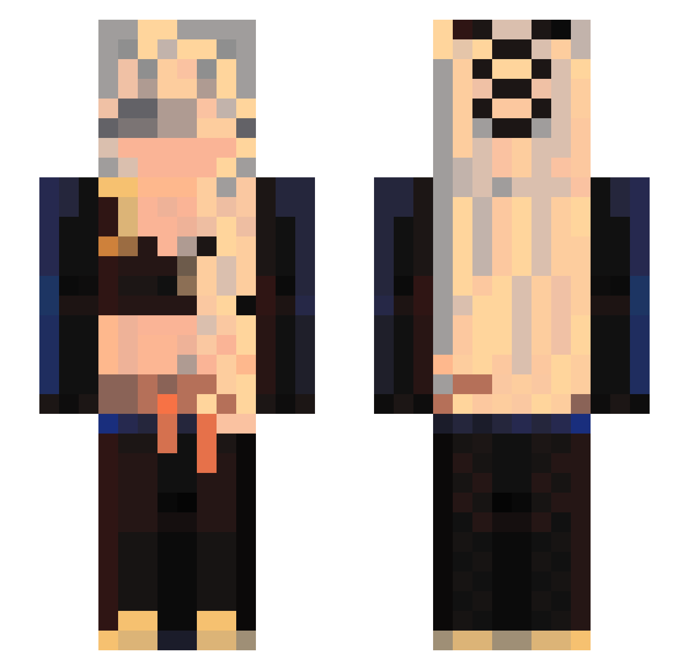 offtones Minecraft skin, front and back view