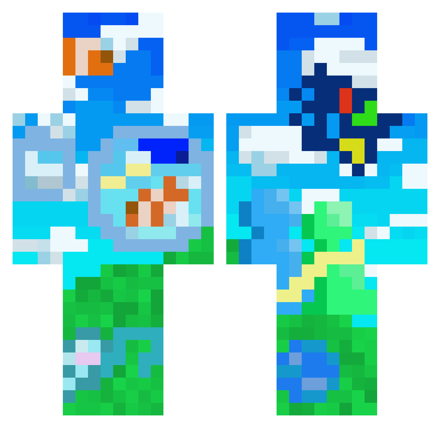 DefineSkill Minecraft skin, front and back view