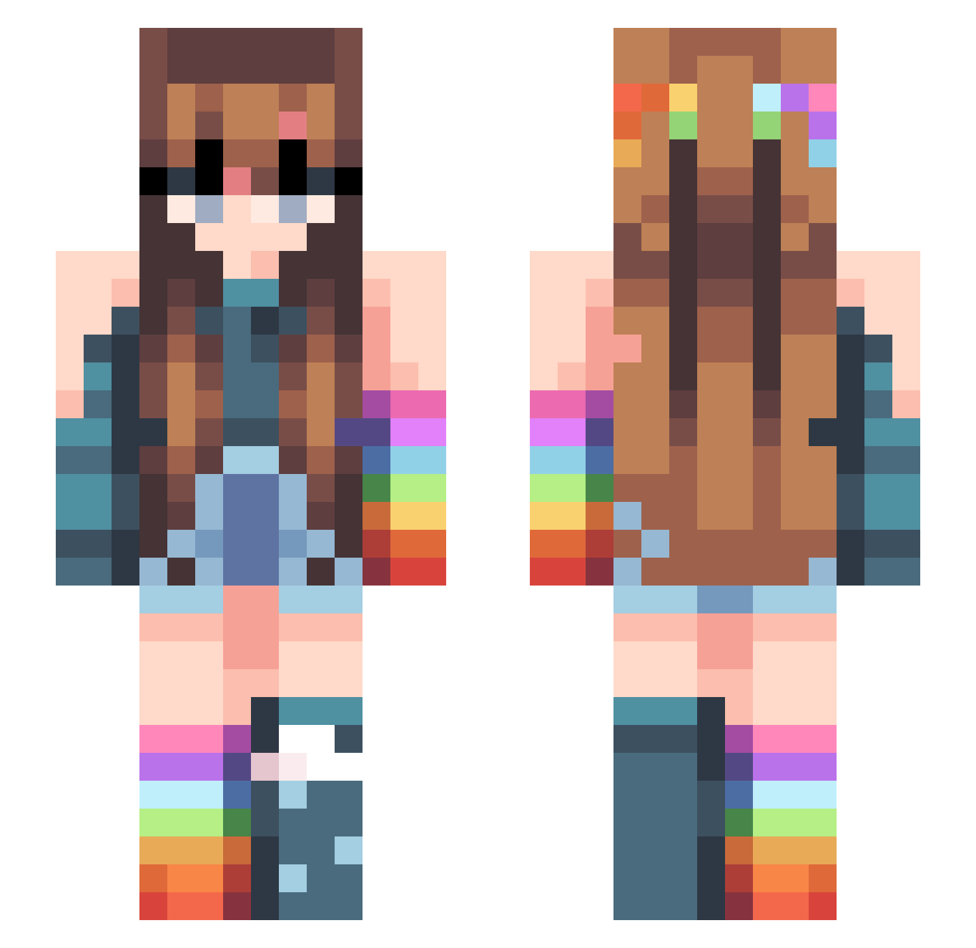 Sttephixx Minecraft skin, front and back view