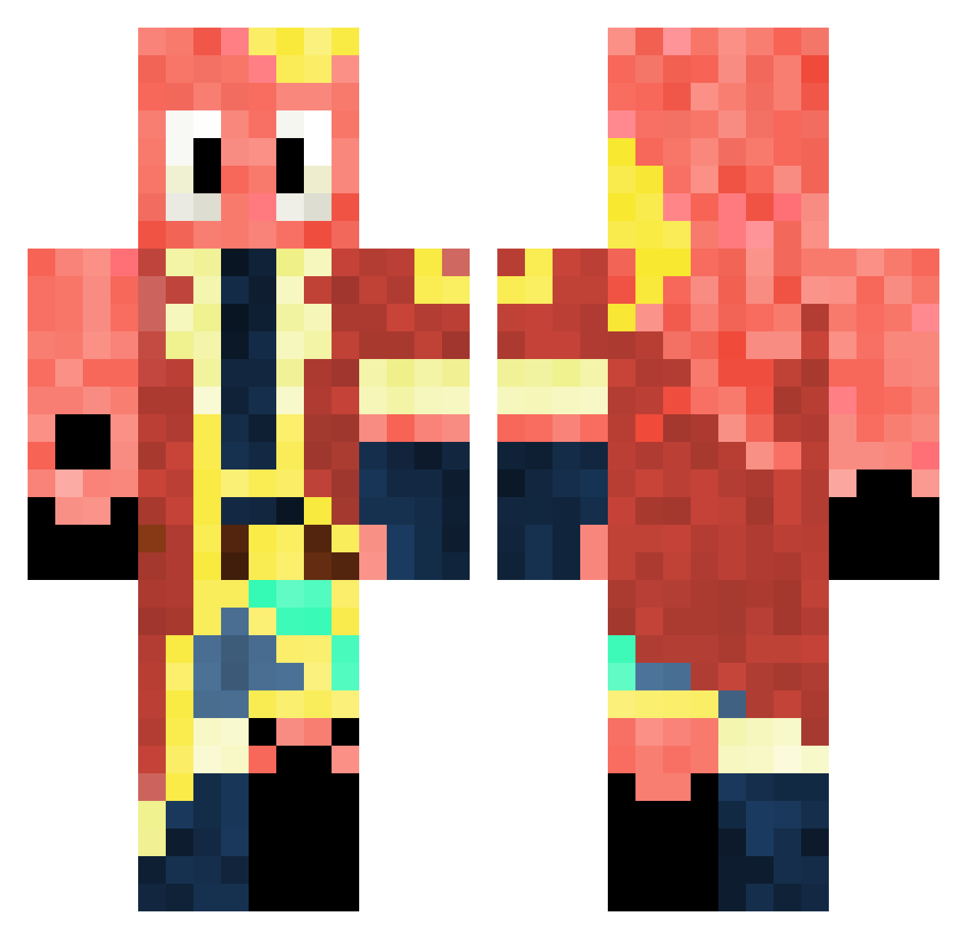 Vantaban Minecraft skin, front and back view