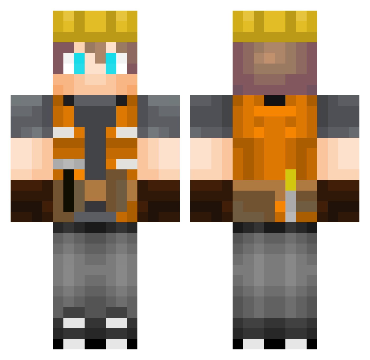 imxtte Minecraft skin, front and back view