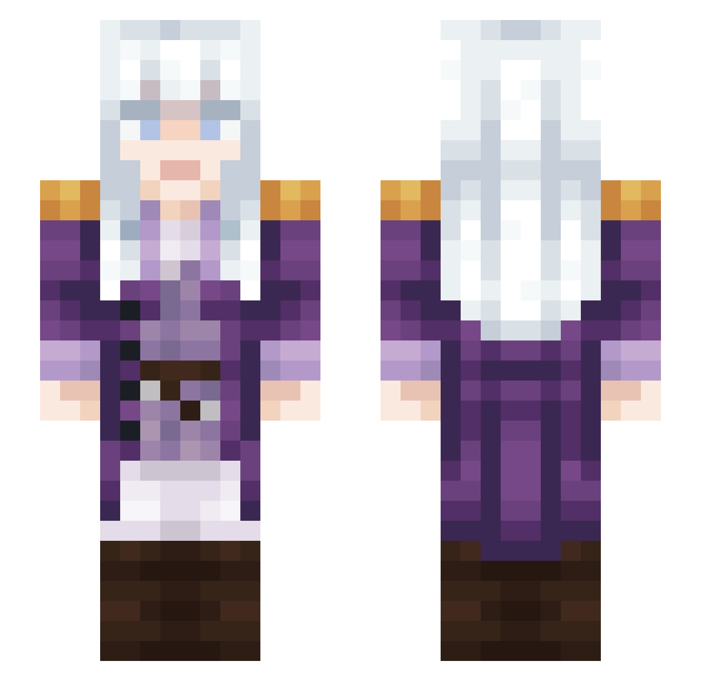 T0nmvu Minecraft skin, front and back view