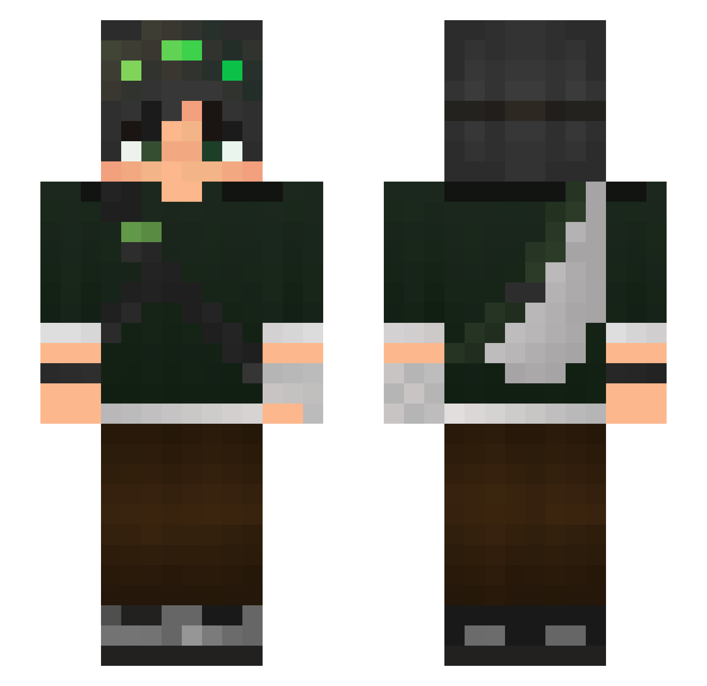 Splint Minecraft skin, front and back view
