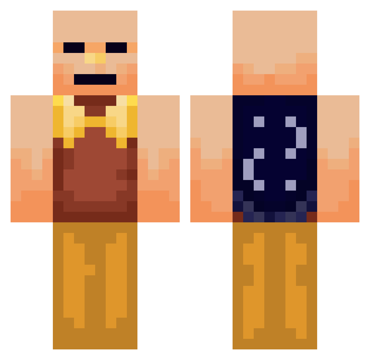 redpandacube Minecraft skin, front and back view