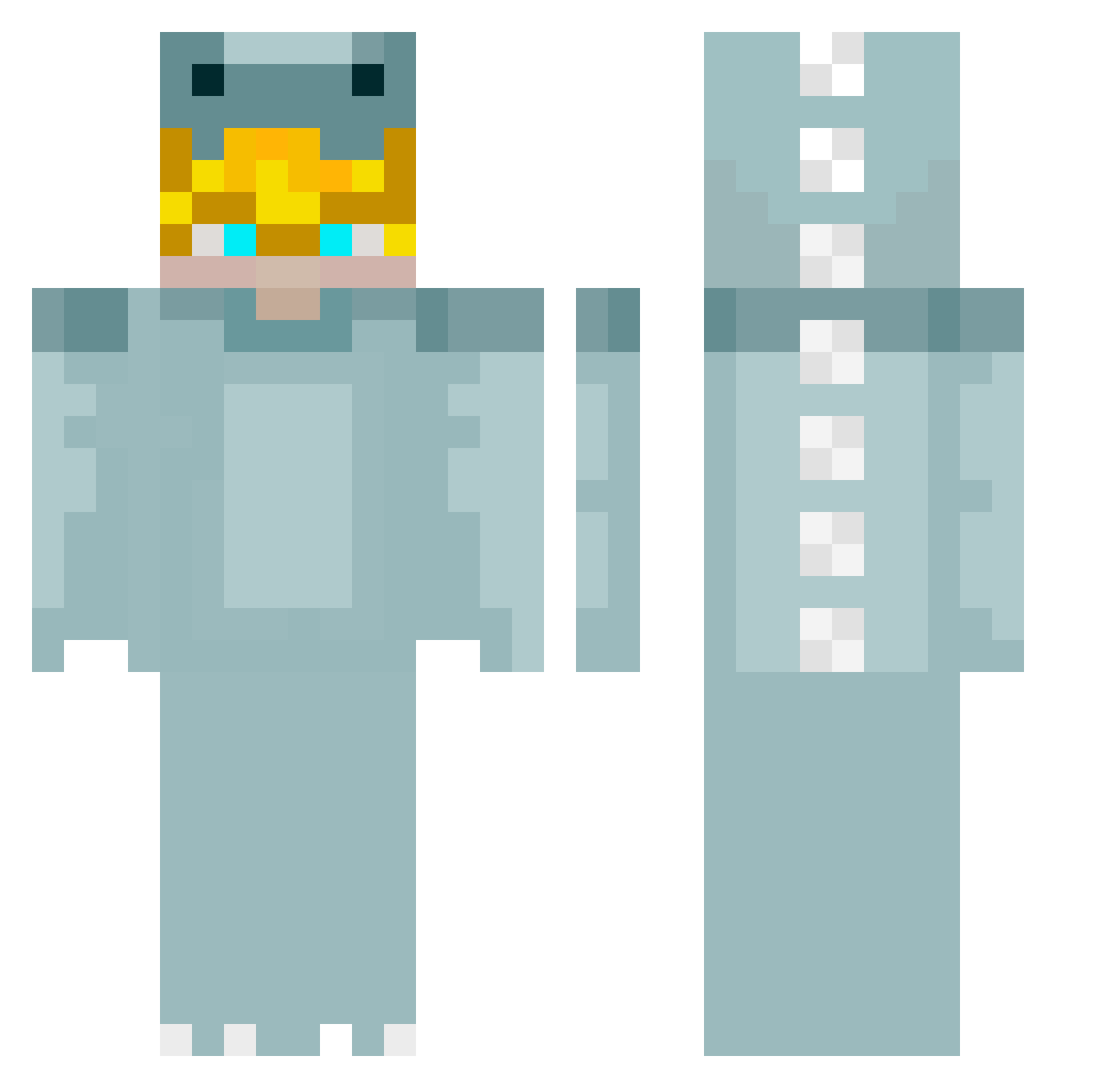 AsDorima Minecraft skin, front and back view