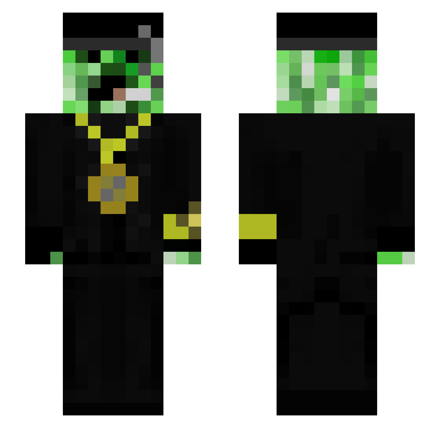 SuperTNT20 Minecraft skin, front and back view