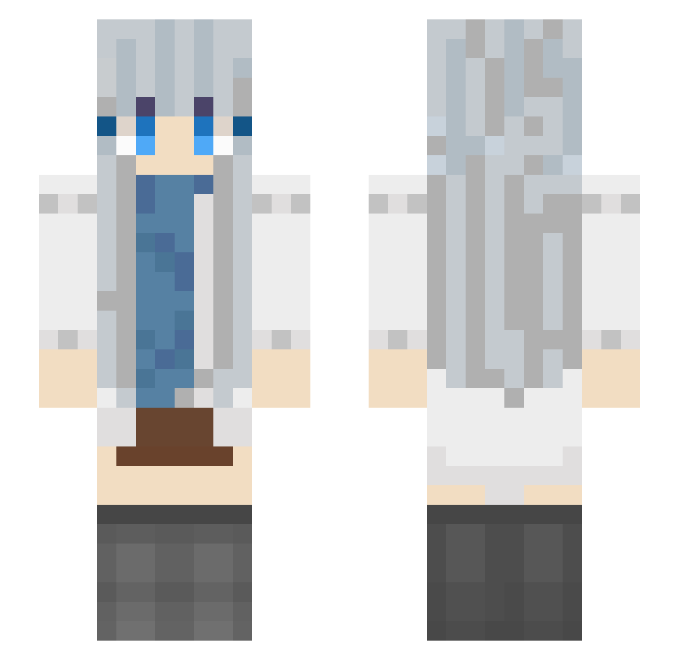 SKTSKNO Minecraft skin, front and back view