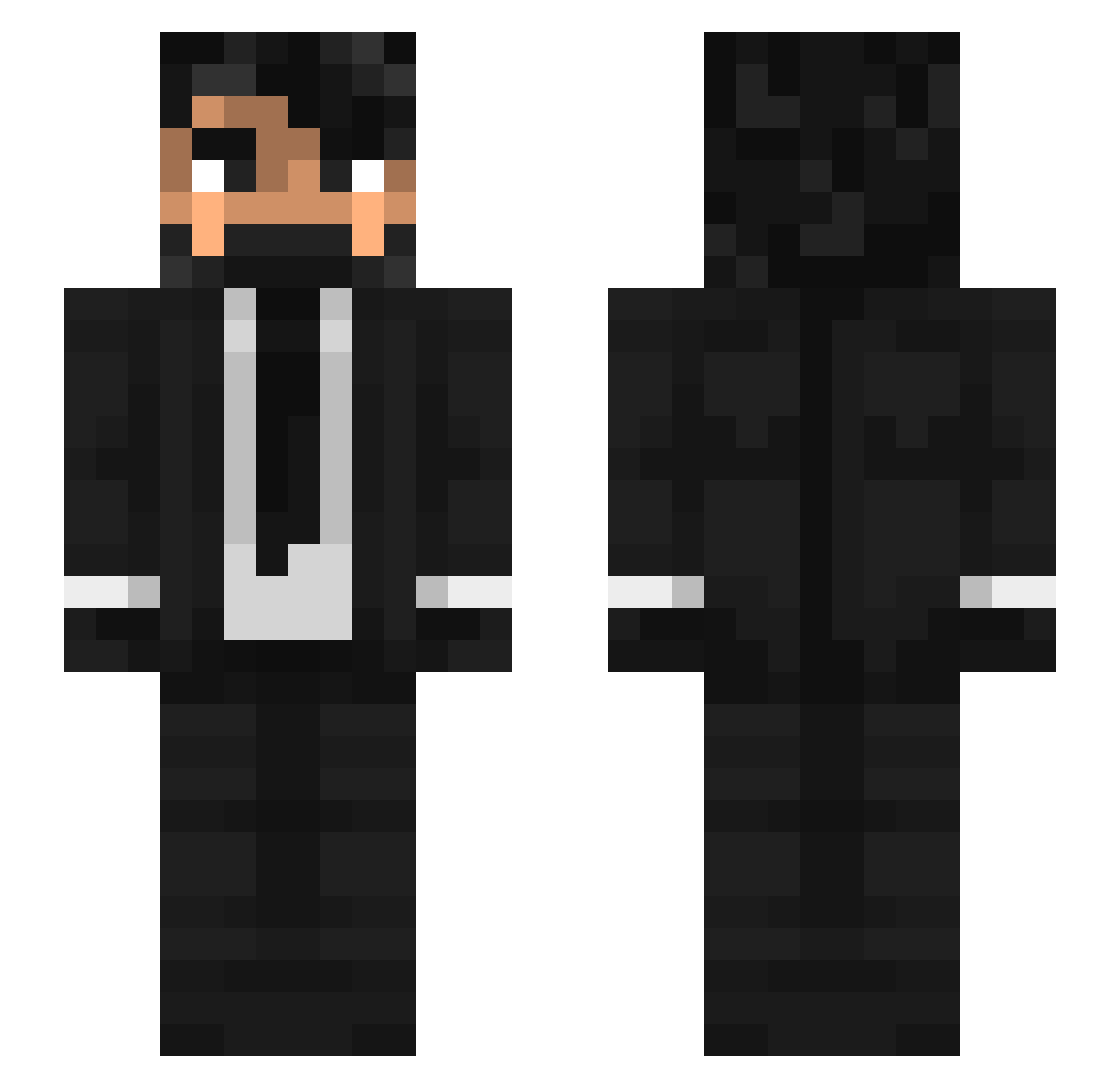 skullabaloo Minecraft skin, front and back view