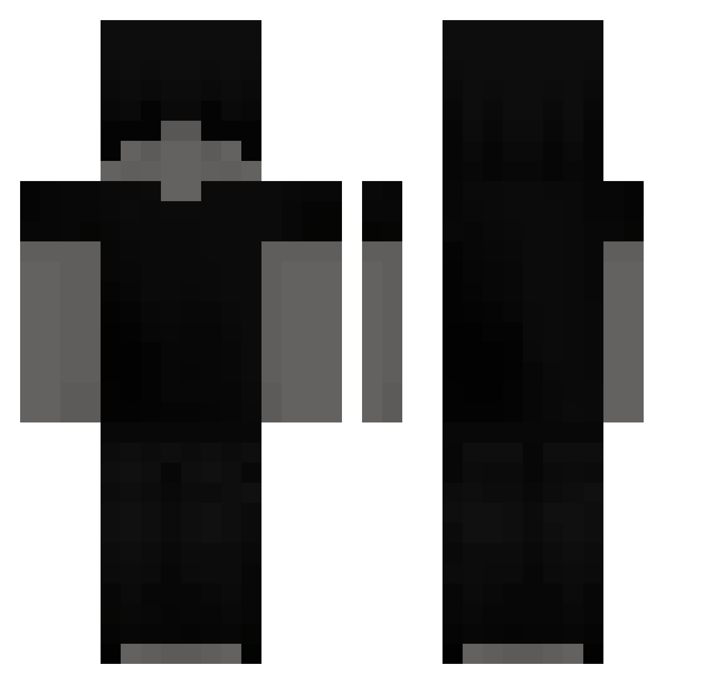 Dimisinyuu Minecraft skin, front and back view