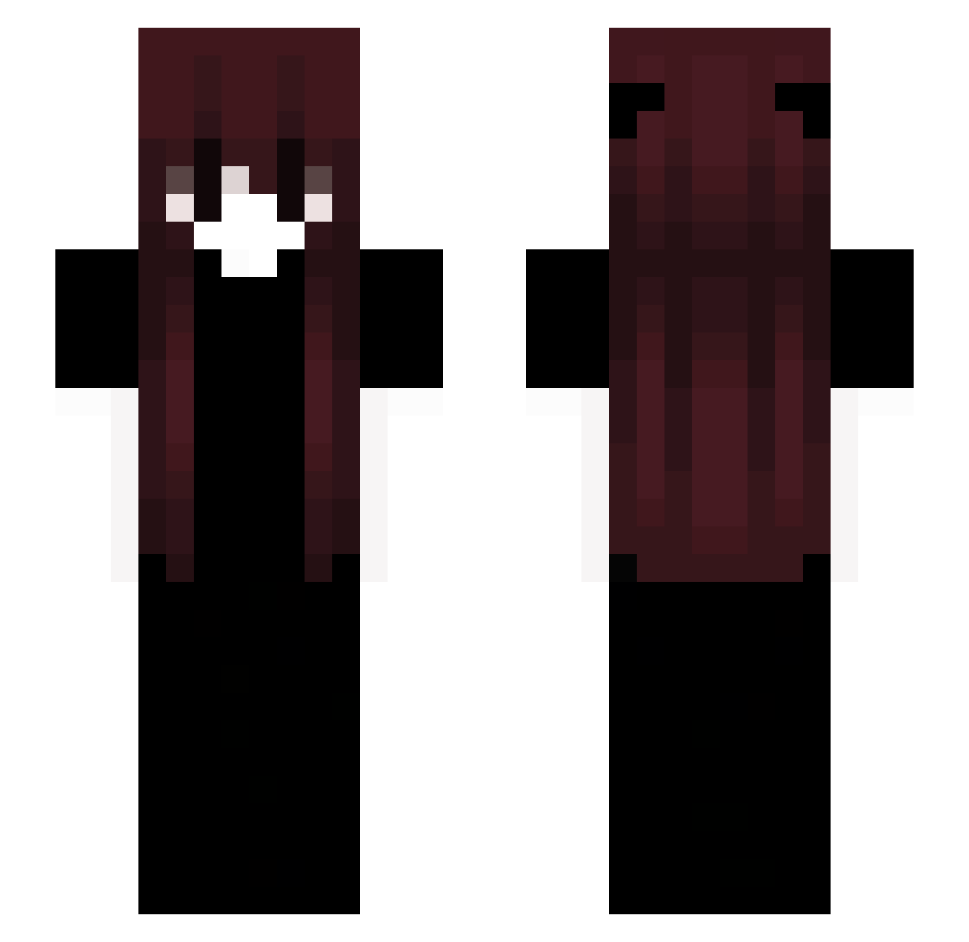 sweetneess Minecraft skin, front and back view