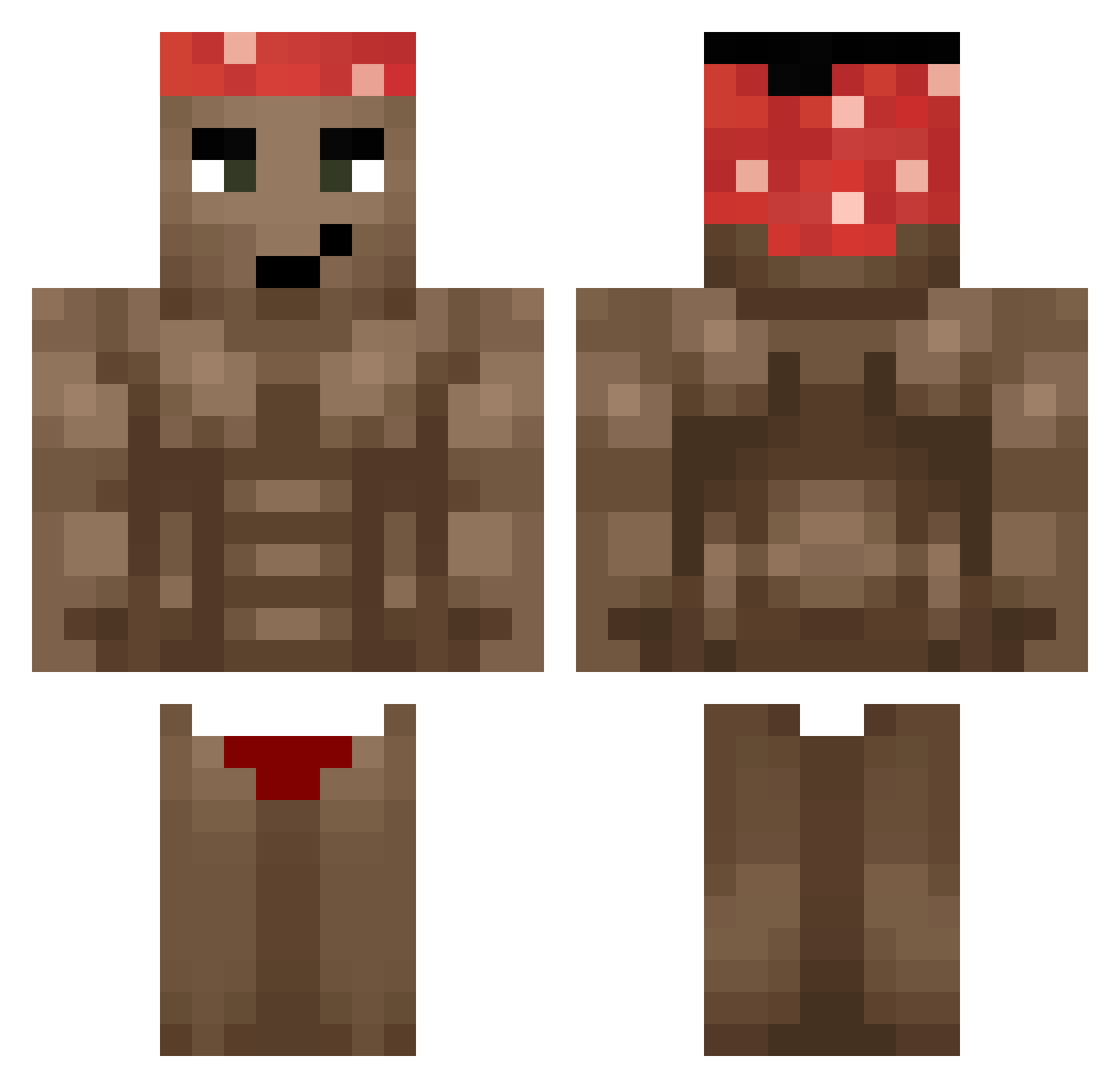 spnzey Minecraft skin, front and back view