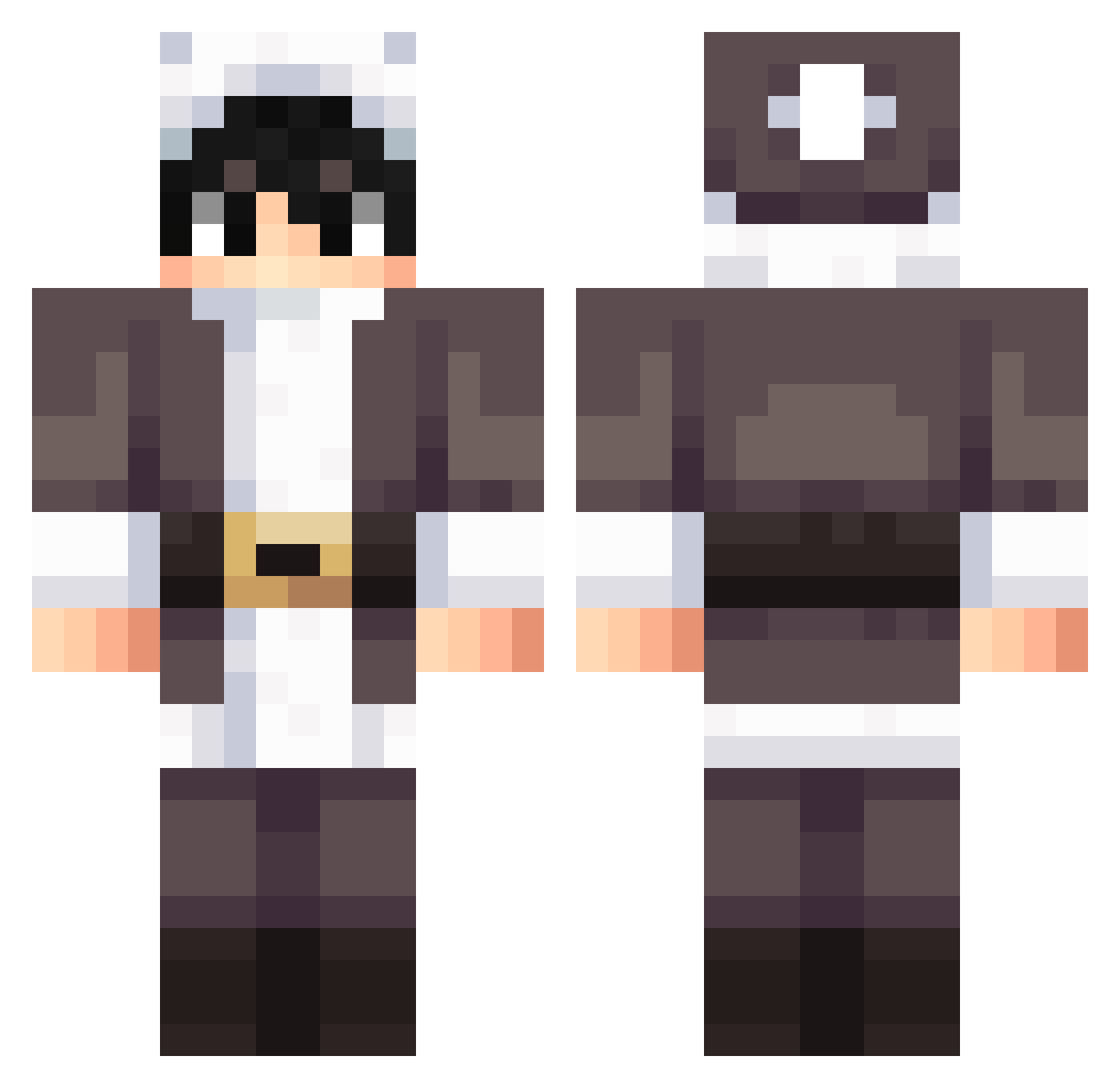 JXSTFLVKE Minecraft skin, front and back view