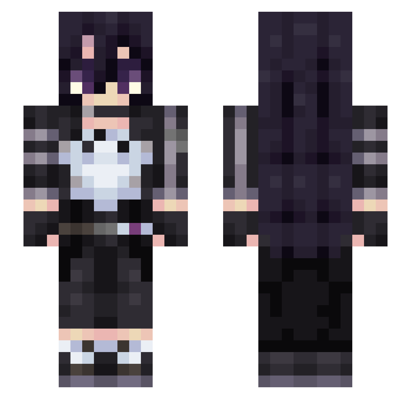 Z1VE Minecraft skin, front and back view