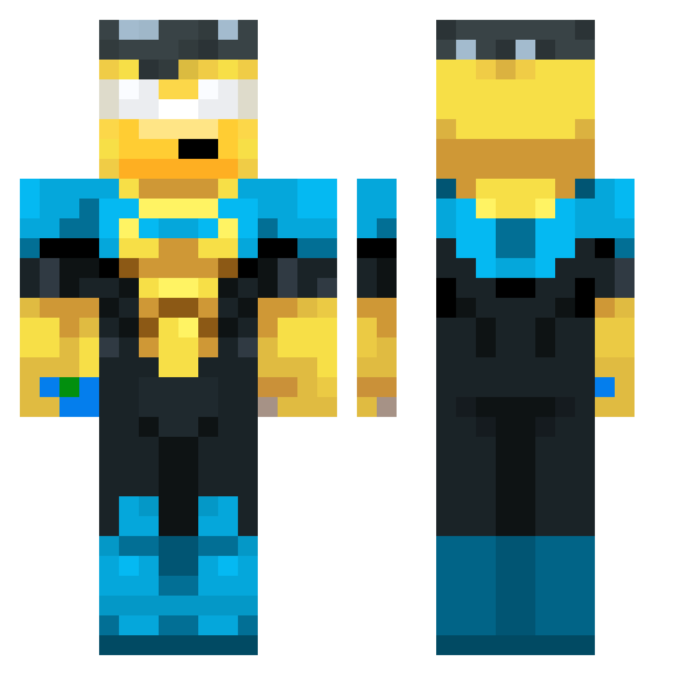 TonyFelipe Minecraft skin, front and back view