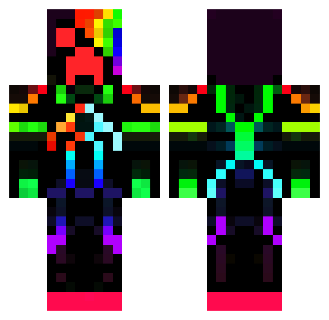 VegaPL Minecraft skin, front and back view