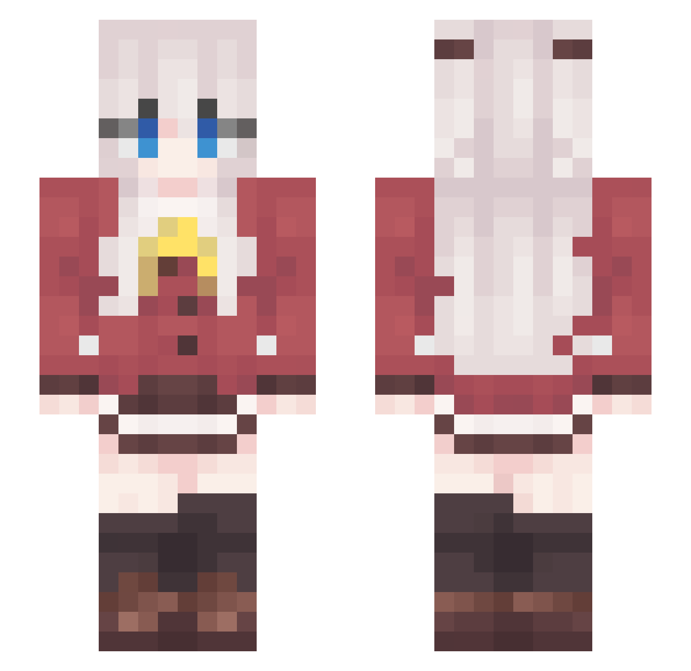 ShiriyukiNoa Minecraft skin, front and back view