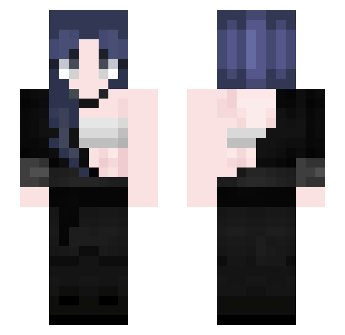 z1mg Minecraft skin, front and back view