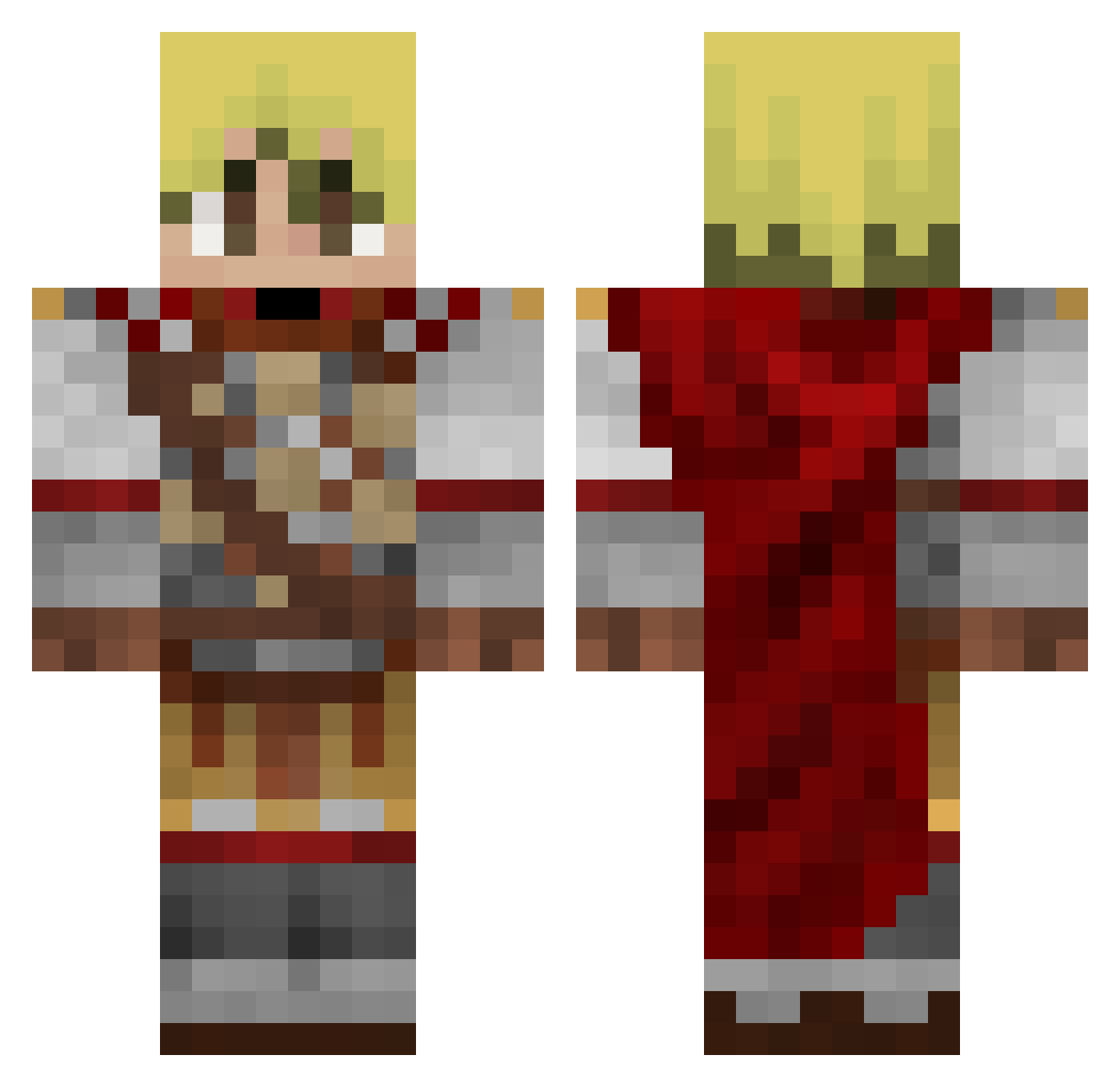 KnightmArz Minecraft skin, front and back view