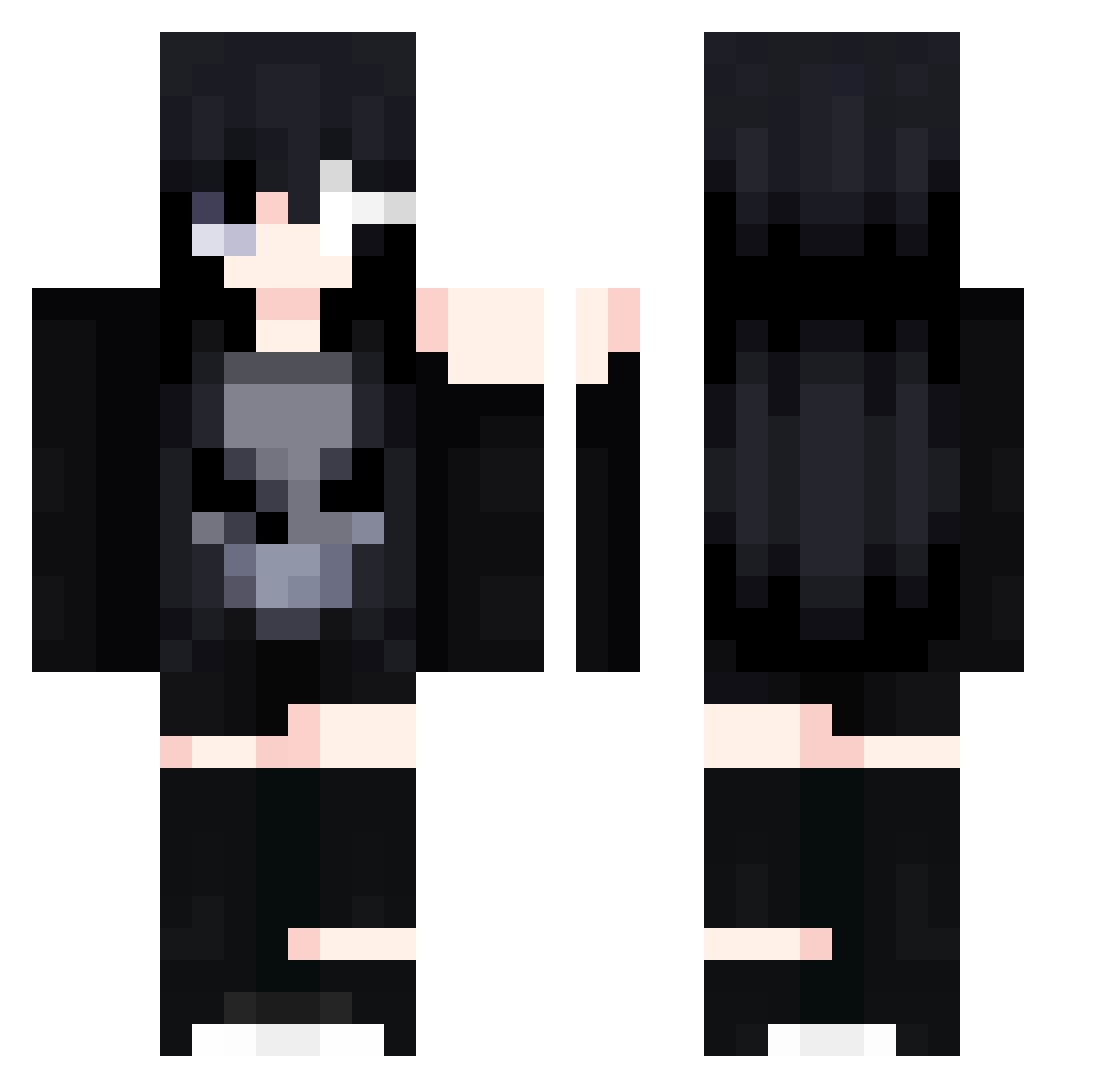 DxddySalty Minecraft skin, front and back view