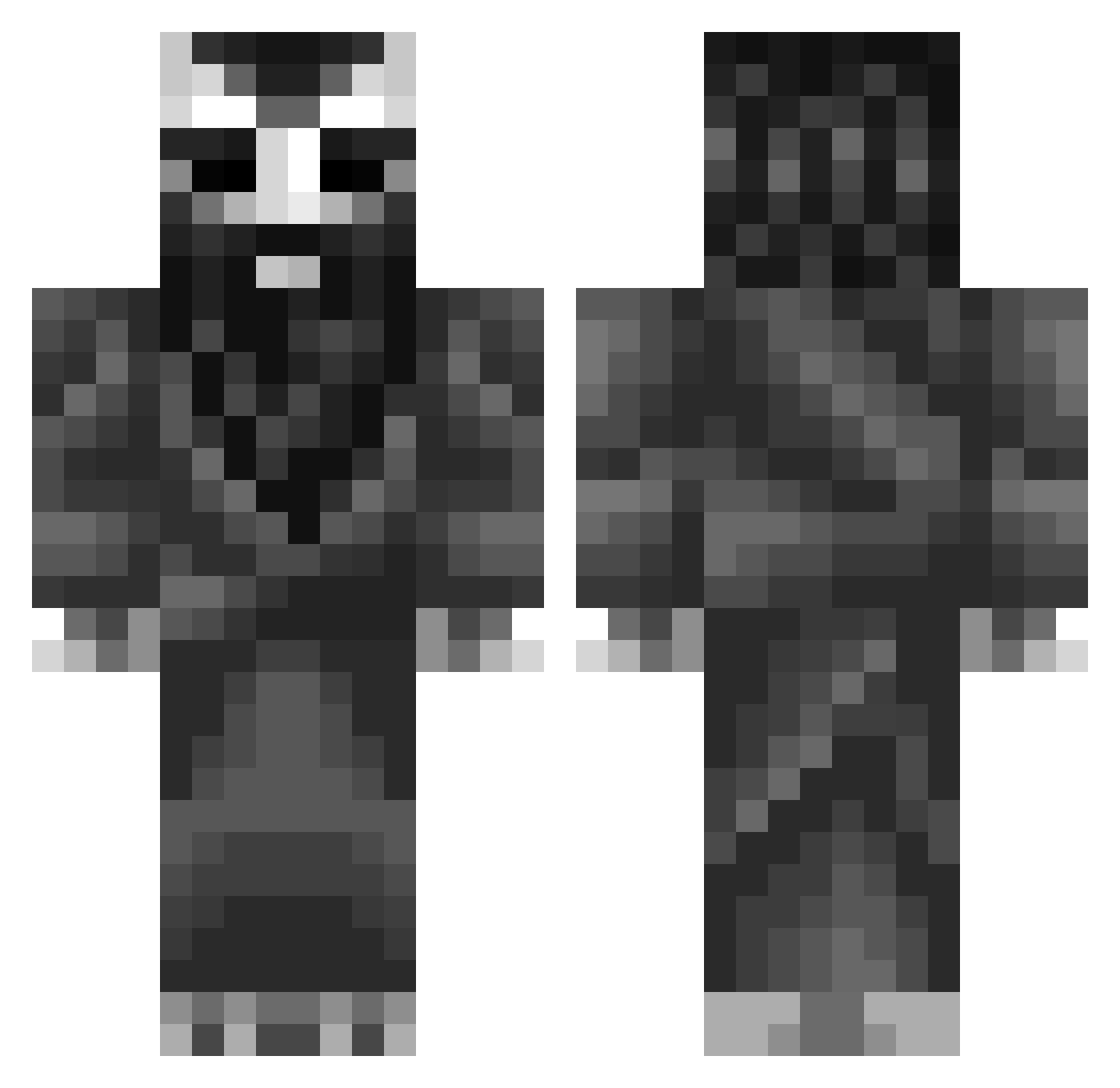 PiggieMuncha Minecraft skin, front and back view