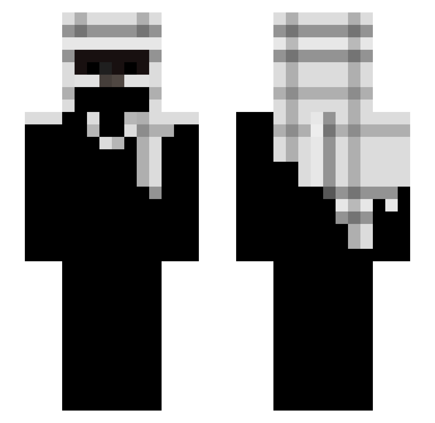 zzHxlitX_ Minecraft skin, front and back view